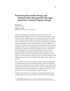 Promoting Renewable Energy and Demand-Side Management Through Emissions Trading Program Design