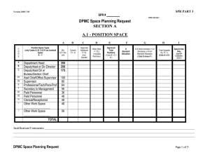 DPMC Space Planning Request SECTION A A.1 - POSITION SPACE