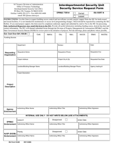 Interdepartmental Security Unit Security Service Request Form
