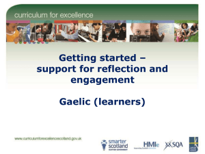 Getting started – support for reflection and engagement Gaelic (learners)