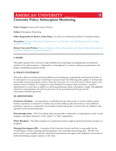 University Policy: Subrecipient Monitoring
