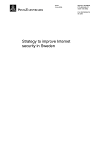 Strategy to improve Internet security in Sweden DATE REPORT