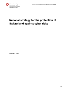 National strategy for the protection of Switzerland against cyber risks