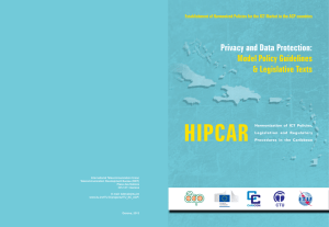 HIPCAR  Privacy and Data Protection: Model Policy Guidelines