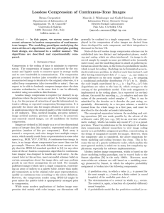 Lossless Compression of Continuous-Tone Images Bruno Carpentieri