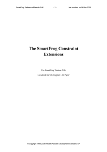 The SmartFrog Constraint Extensions For SmartFrog Version 3.06