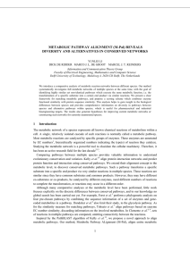 METABOLIC PATHWAY ALIGNMENT (M-Pal) REVEALS DIVERSITY AND ALTERNATIVES IN CONSERVED NETWORKS