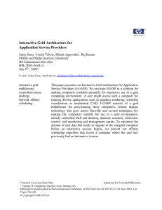 Interactive Grid Architecture for Application Service Providers