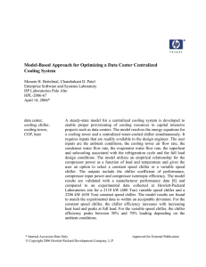 Model-Based Approach for Optimizing a Data Center Centralized Cooling System