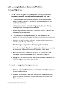 Adult Learning in Scotland Statement of Ambition Strategic Objectives