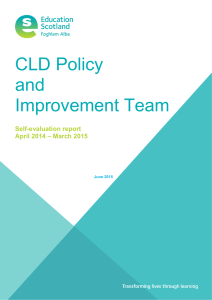 CLD Policy and Improvement Team Self-evaluation report