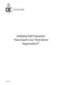 Validated Self Evaluation “How Good is our Third Sector Organisation?”