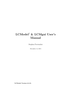 LCModel &amp; LCMgui User’s Manual 1