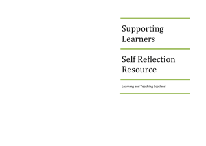Supporting Learners Self Reflection Resource