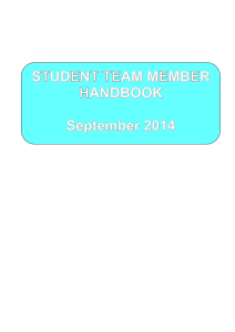 STUDENT TEAM MEMBER HANDBOOK  September 2014
