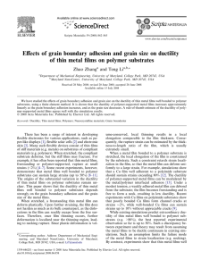 Eﬀects of grain boundary adhesion and grain size on ductility