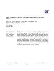 Local Temperature Control in Data Center Cooling: Part I, Correlation Matrix