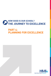 THE JOURNEY TO EXCELLENCE PART 4: PLANNING FOR EXCELLENCE