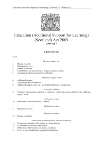 Education (Additional Support for Learning) (Scotland) Act 2009  2009 asp 7