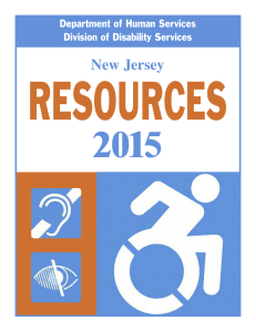 RESOURCES 2015 New Jersey Department of Human Services