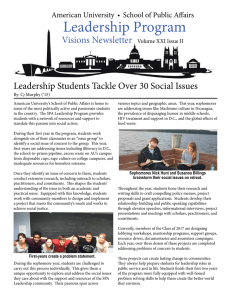 Leadership Program  Visions Newsletter Leadership Students Tackle Over 30 Social Issues