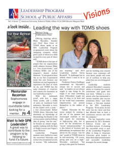 Visions a look inside.. Leading the way with TOMS shoes