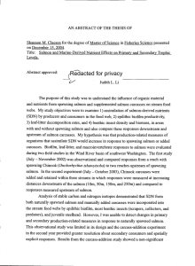Shannon M. Claeson for the degree of Master of Science... Salmon and Marine-Derived Nutrient Effects on Primary and Secondary Trophic