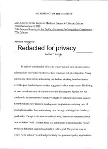 Ian I. Courter for the degree of Master of Science... Title: Salmon Recovery in the Pacific Northwest: Defining What Constitutes
