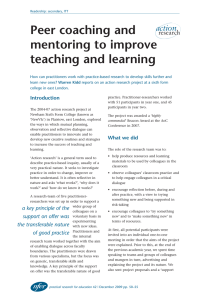 Peer coaching and mentoring to improve teaching and learning action