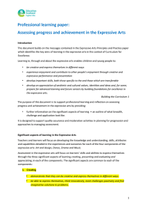 Professional learning paper: Assessing progress and achievement in the Expressive Arts