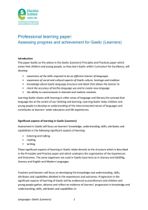 Professional learning paper: Assessing progress and achievement for Gaelic (Learners)