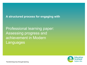 Professional learning paper: Assessing progress and achievement in Modern Languages