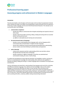 Professional learning paper: Assessing progress and achievement in Modern Languages