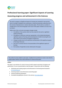 Professional learning paper: Significant Aspects of Learning