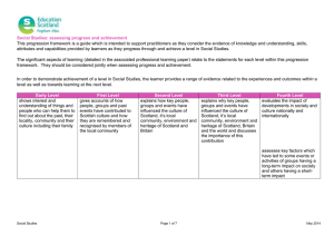 This progression framework is a guide which is intended to... Social Studies: assessing progress and achievement