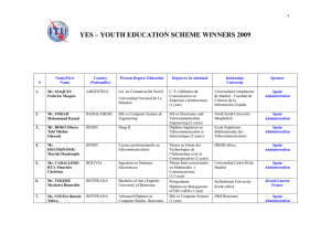 YES – YOUTH EDUCATION SCHEME WINNERS 2009  1