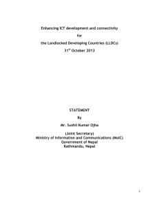 Enhancing ICT development and connectivity for the Landlocked Developing Countries (LLDCs)