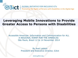 Leveraging Mobile Innovations to Provide Greater Access to Persons with Disabilities