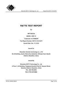 R&amp;TTE TEST REPORT for