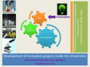 Development of Innovative projects inside the Universities  Innovation &amp;