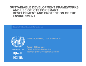 SUSTAINABLE DEVELOPMENT FRAMEWORKS AND USE OF ICTS FOR SMART ENVIRONMENT