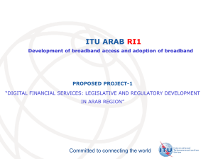 ITU ARAB RI1 Committed to connecting the world PROPOSED PROJECT-1