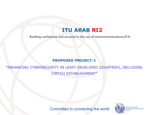 ITU ARAB RI2 Committed to connecting the world PROPOSED PROJECT-1
