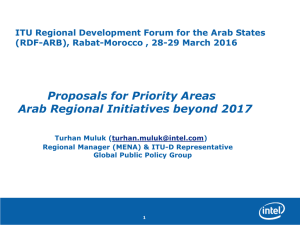 Proposals for Priority Areas Arab Regional Initiatives beyond 2017