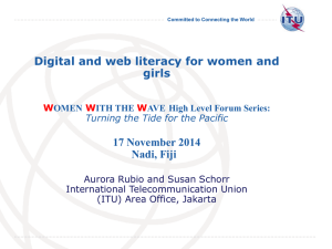 Digital and web literacy for women and girls 17 November 2014
