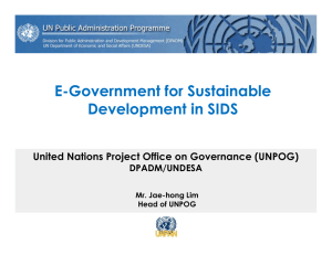 E-Government for Sustainable Development in SIDS DPADM/UNDESA