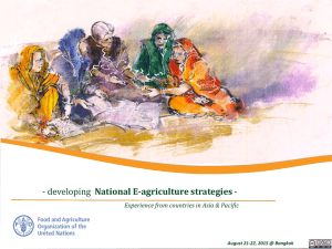 National E-agriculture strategies Experience from countries in Asia &amp; Pacific