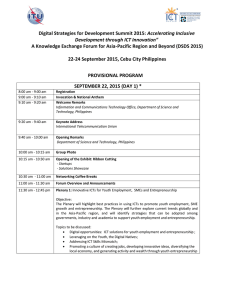 Accelerating Inclusive  22-24 September 2015, Cebu City Philippines