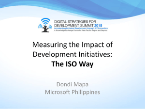Measuring the Impact of Development Initiatives: The ISO Way