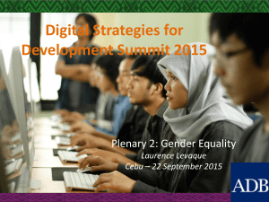 Digital Strategies for Development Summit 2015  Plenary 2: Gender Equality